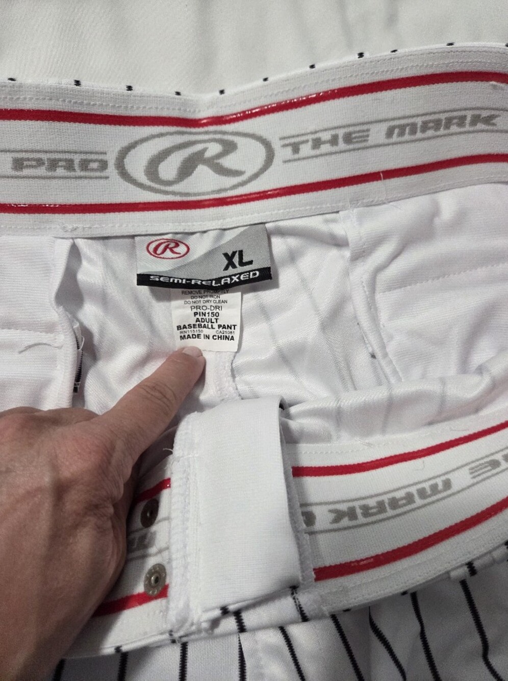 Rawlings White & Red Baseball Sweatpants Joggers